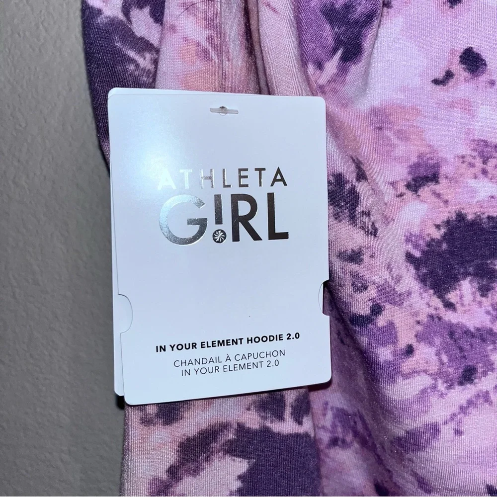 Athleta Girl Tye Die In Your Element‎ Hoodie 2.0 in Moonstone Pink Size 16